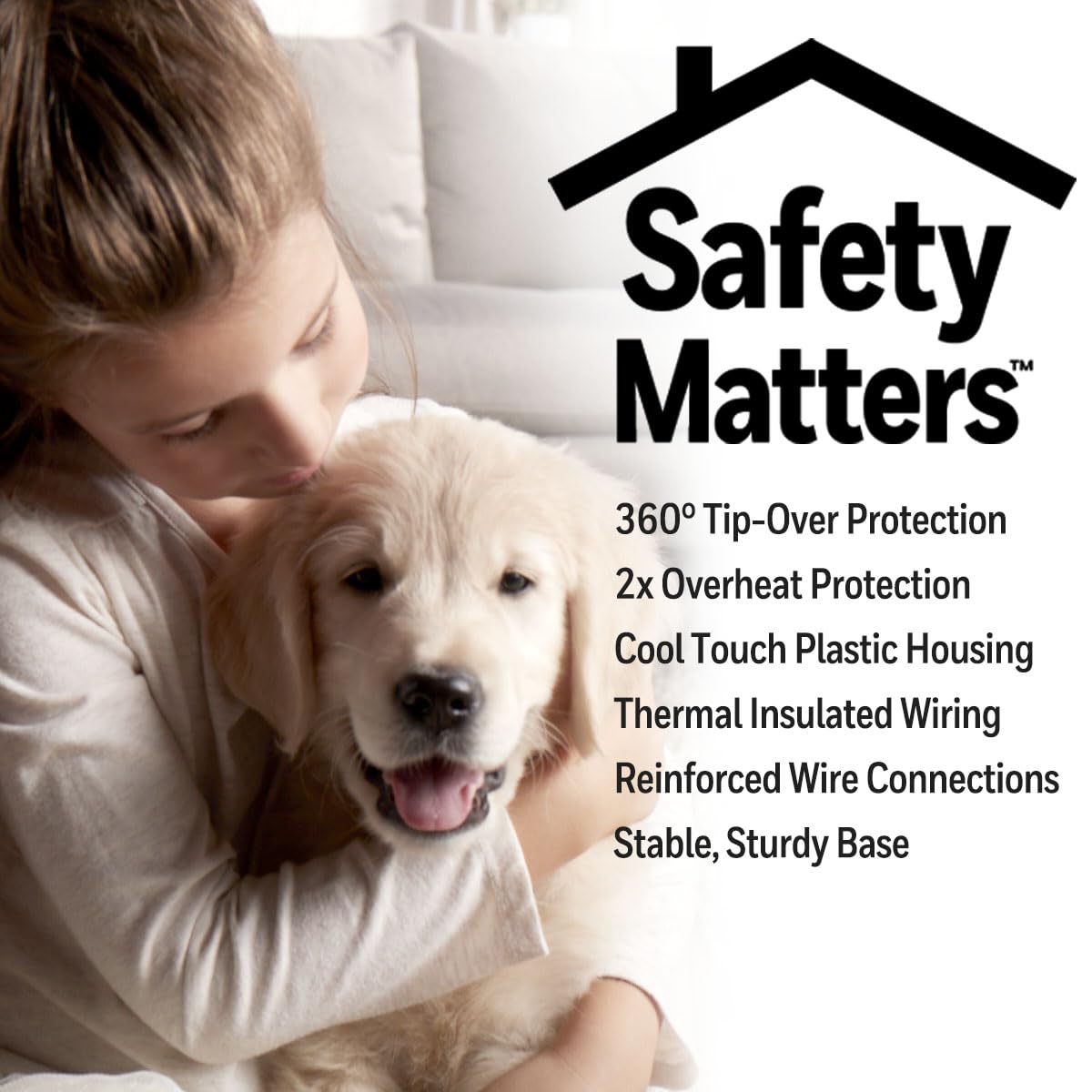 Oscillating tower heater with cool touch housing