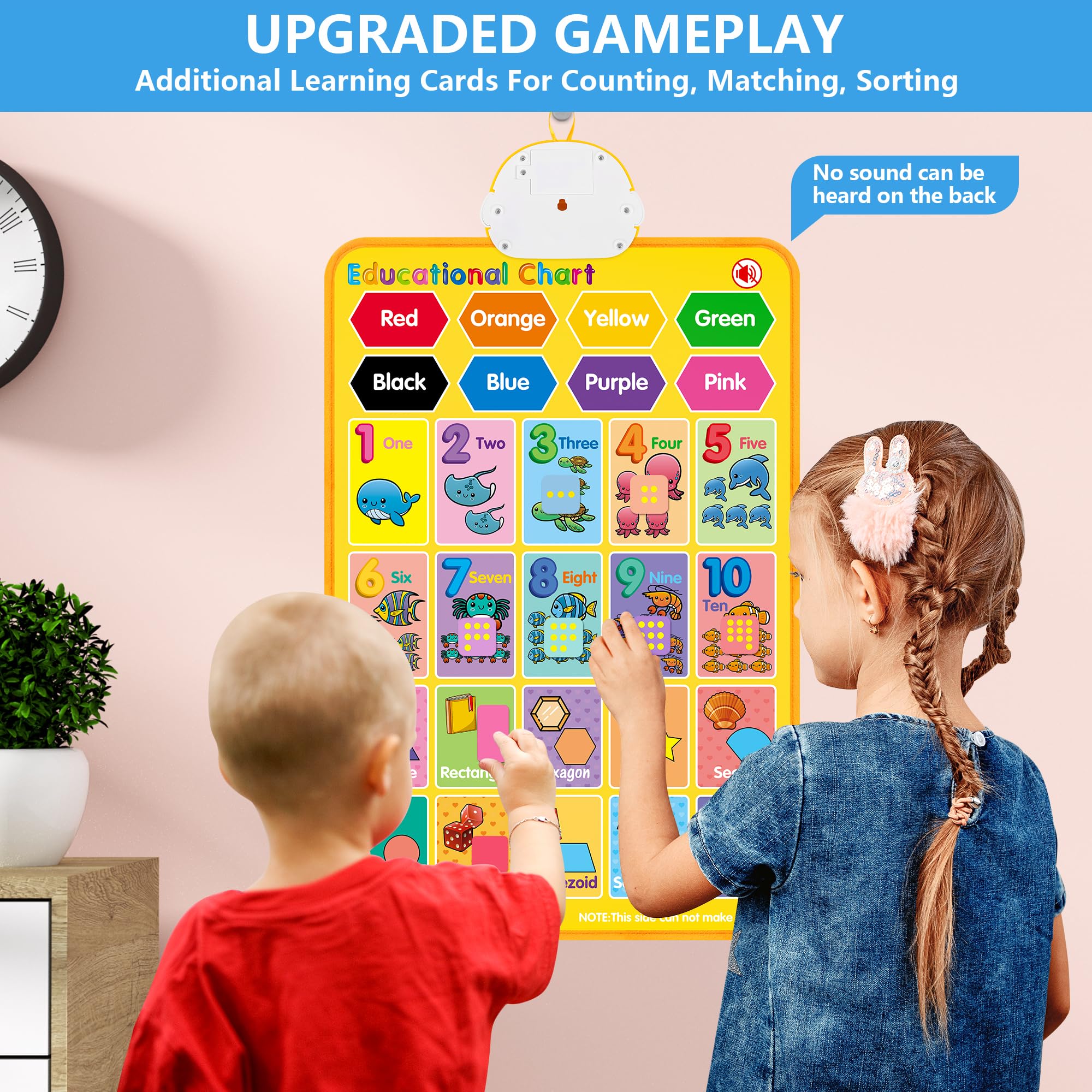 Interactive talking poster teaching letters numbers and songs blue