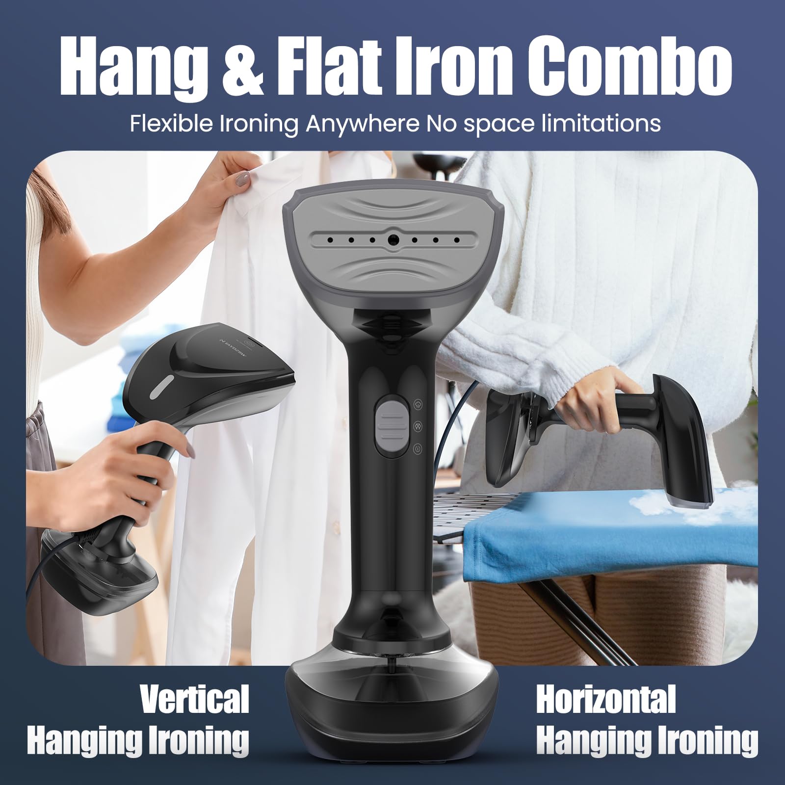 Two-in-one ironing wrinkle remover capability