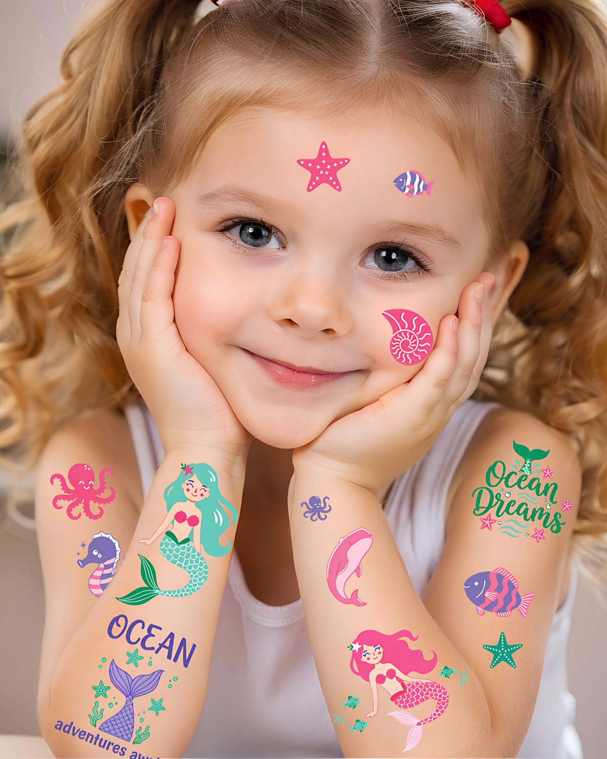 Mermaid themed party tattoos for under the sea celebrations