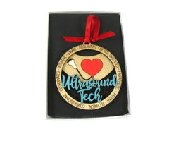 Outer layer engraving with traits and Ultrasound Tech text
