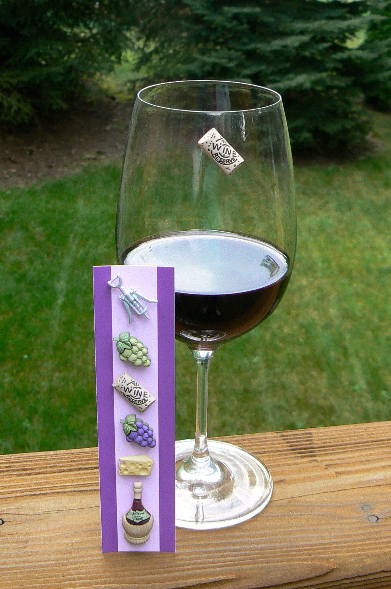 Entertaining accessory charms for wine glasses