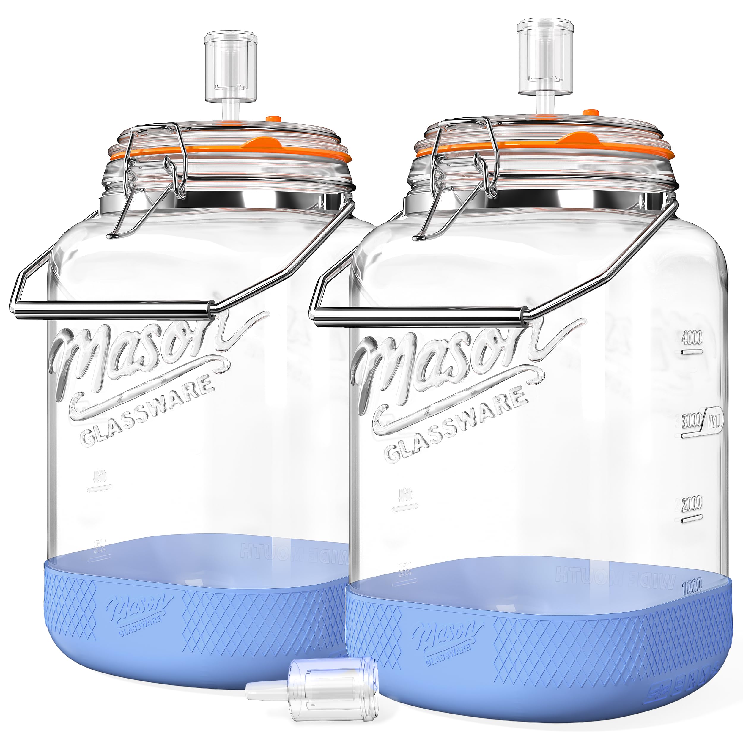 Two-pack 1.5 gallon fermentation jar front view