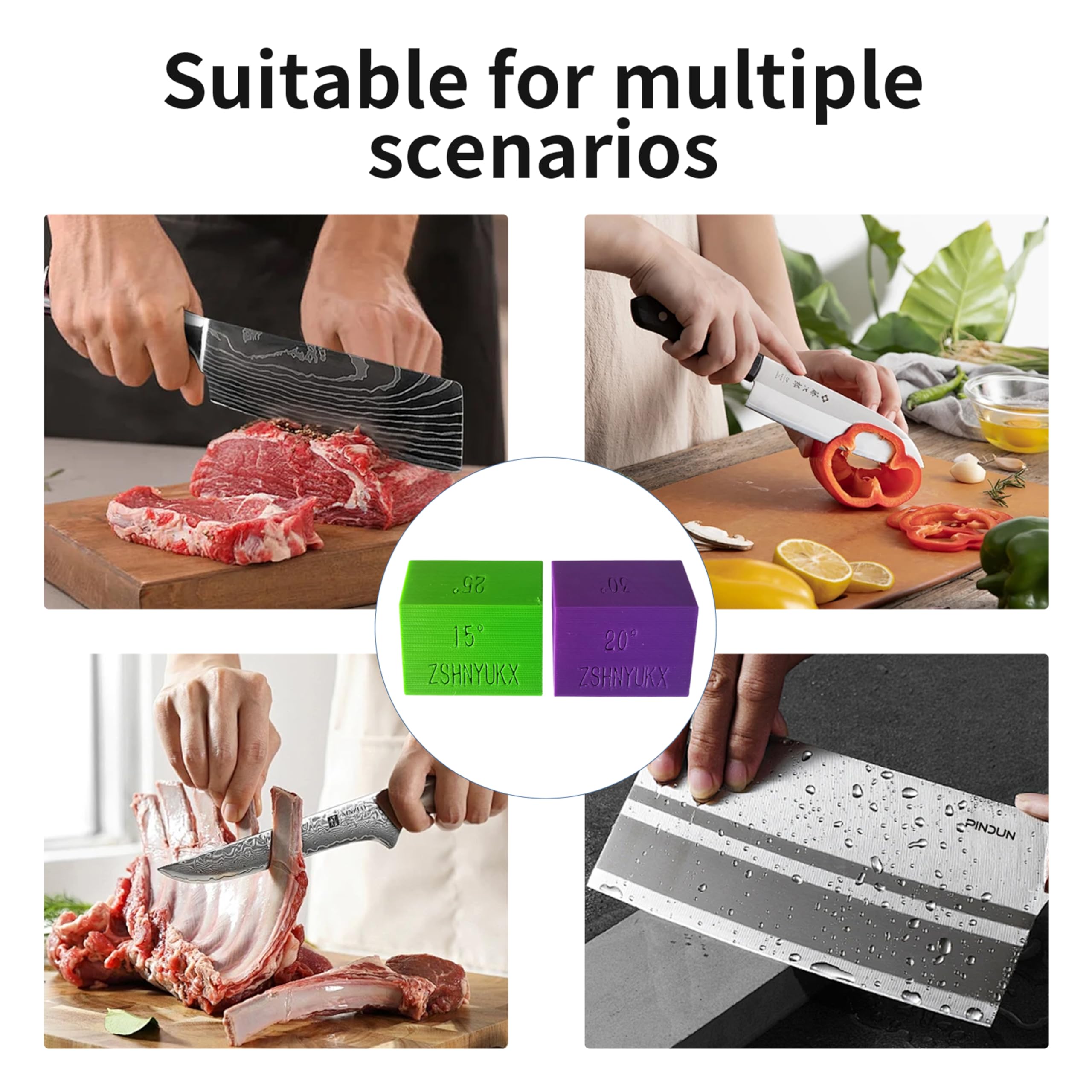 Durable compact plastic angle guide for sharpening