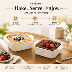Lid-covered baking dishes for serving or storage