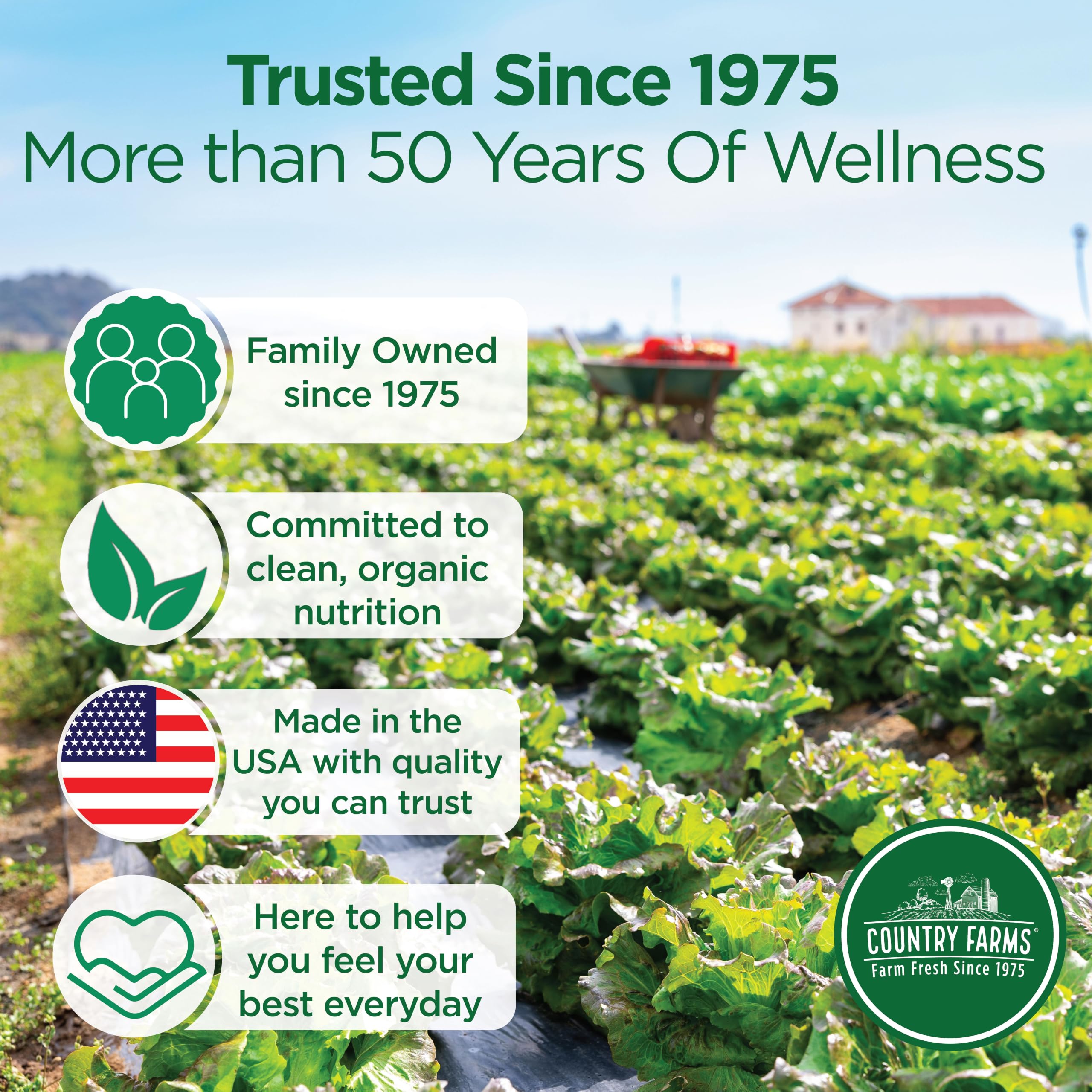 Two pack Country Farms Super Greens Natural Flavor overview