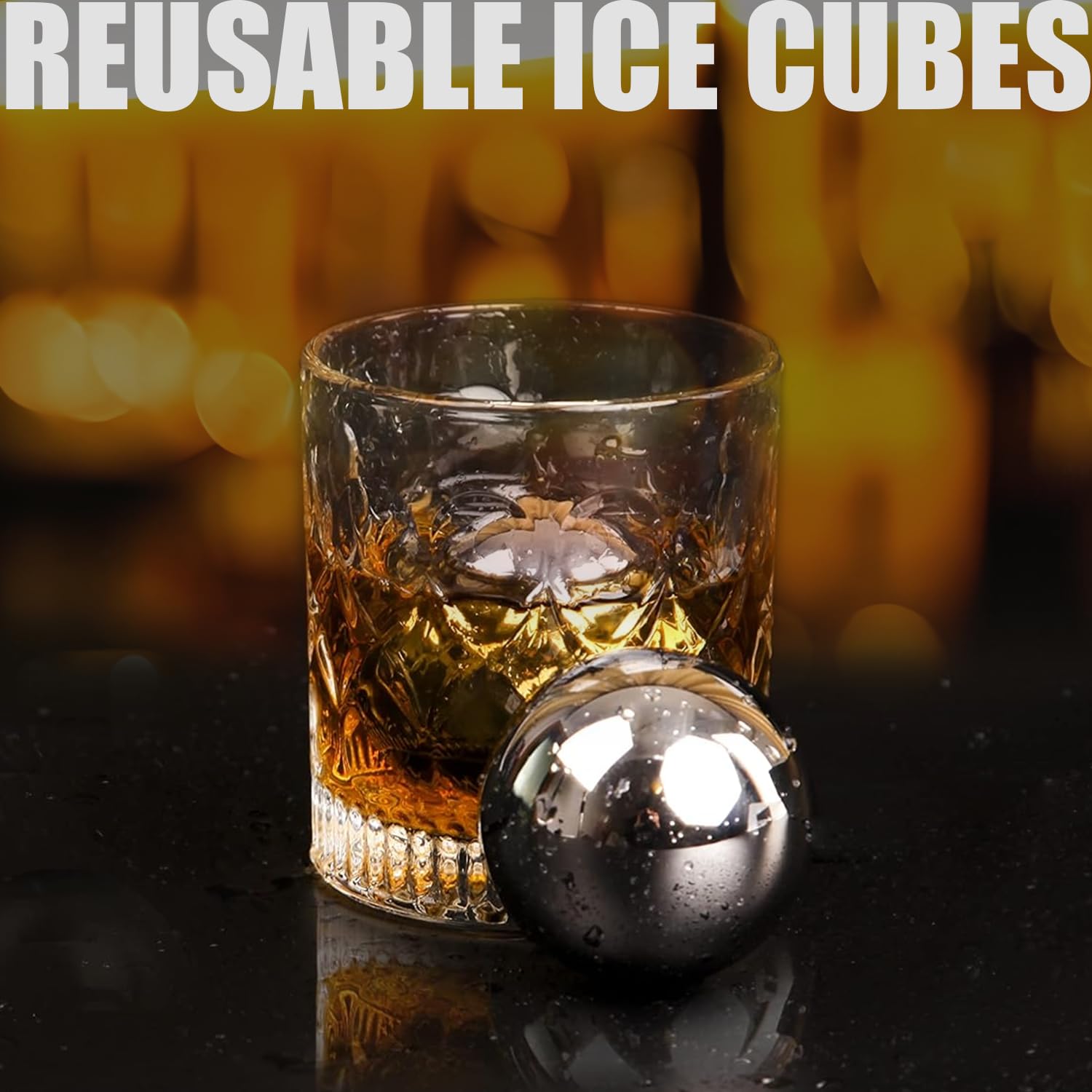Two-pack 55mm ice cubes for whiskey