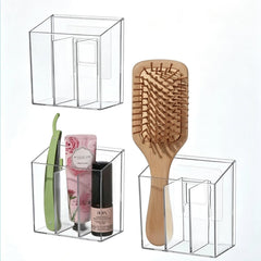 Two-pack wall mount clear acrylic storage organizers