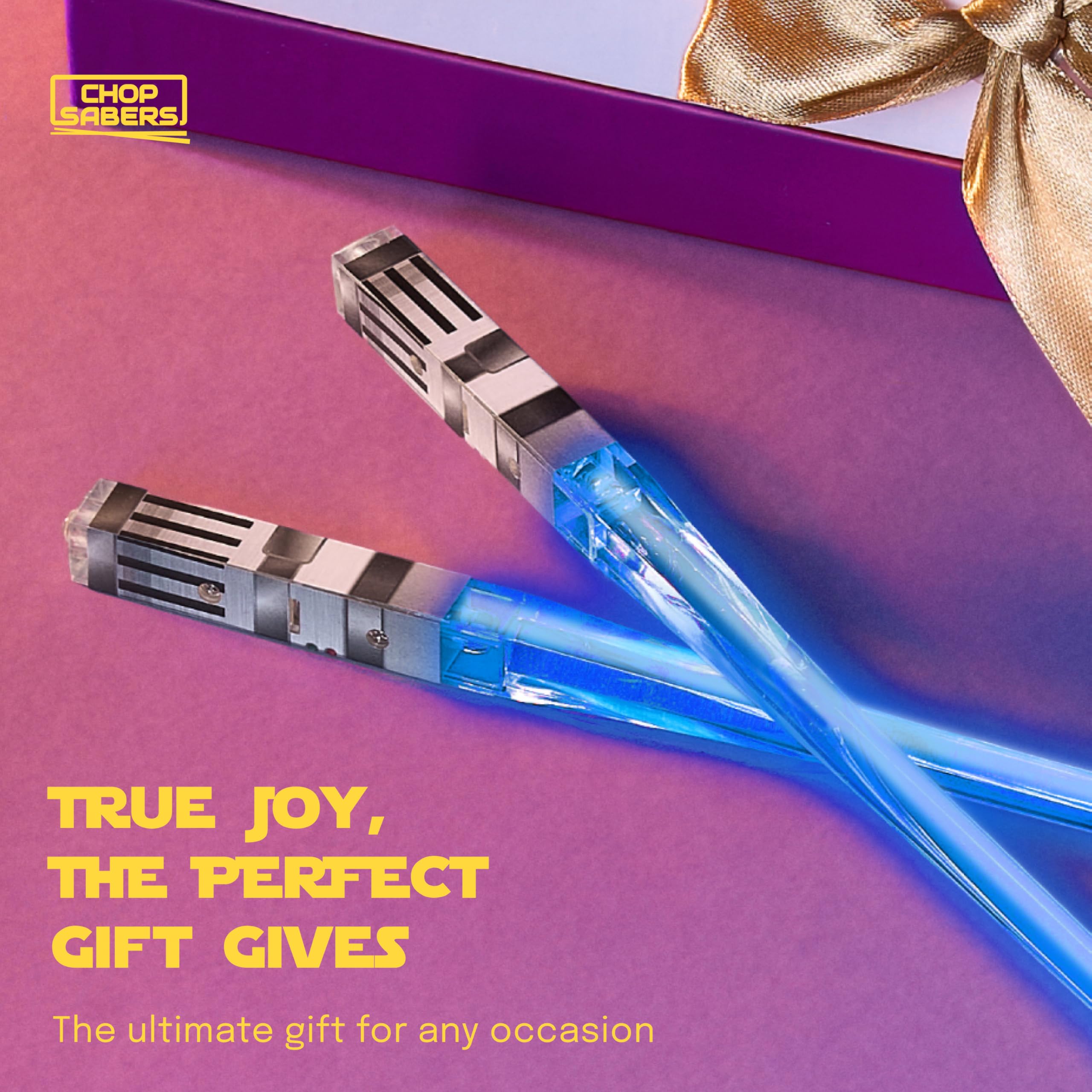Two pairs of lightsaber chopsticks for sharing