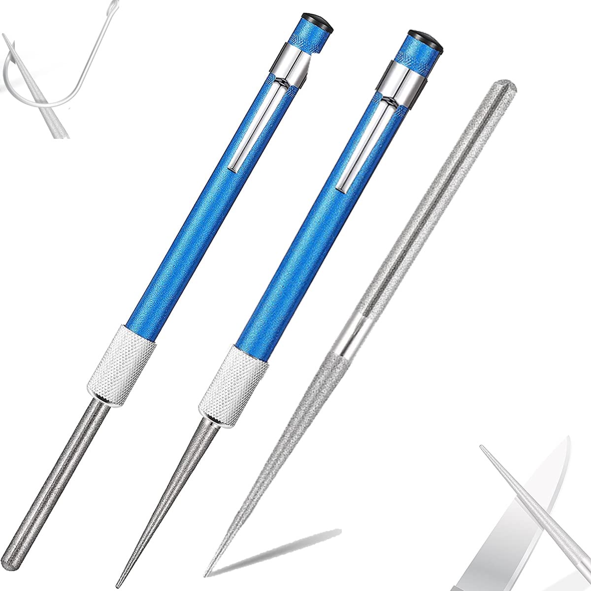 two-piece diamond sharpener rod for portable use
