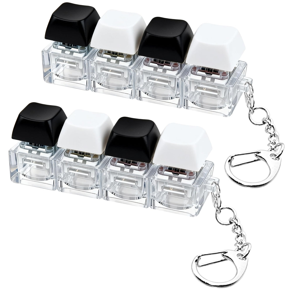 Two-packs of keyboard fidget toy in black and white