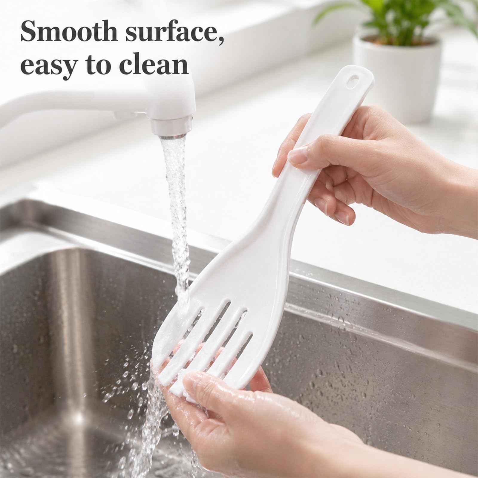Two-piece rice paddle set for bowls and cookers