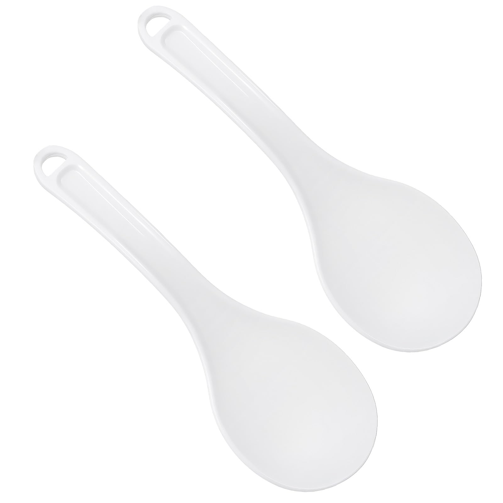 Two-pack white plastic non-stick rice paddle for kitchen use