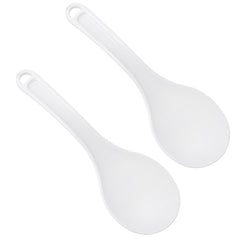 Two-pack white plastic non-stick rice paddle for kitchen use