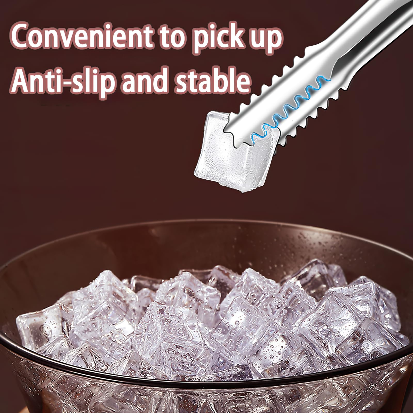 Ice tongs designed for ice cubes and sugar cubes