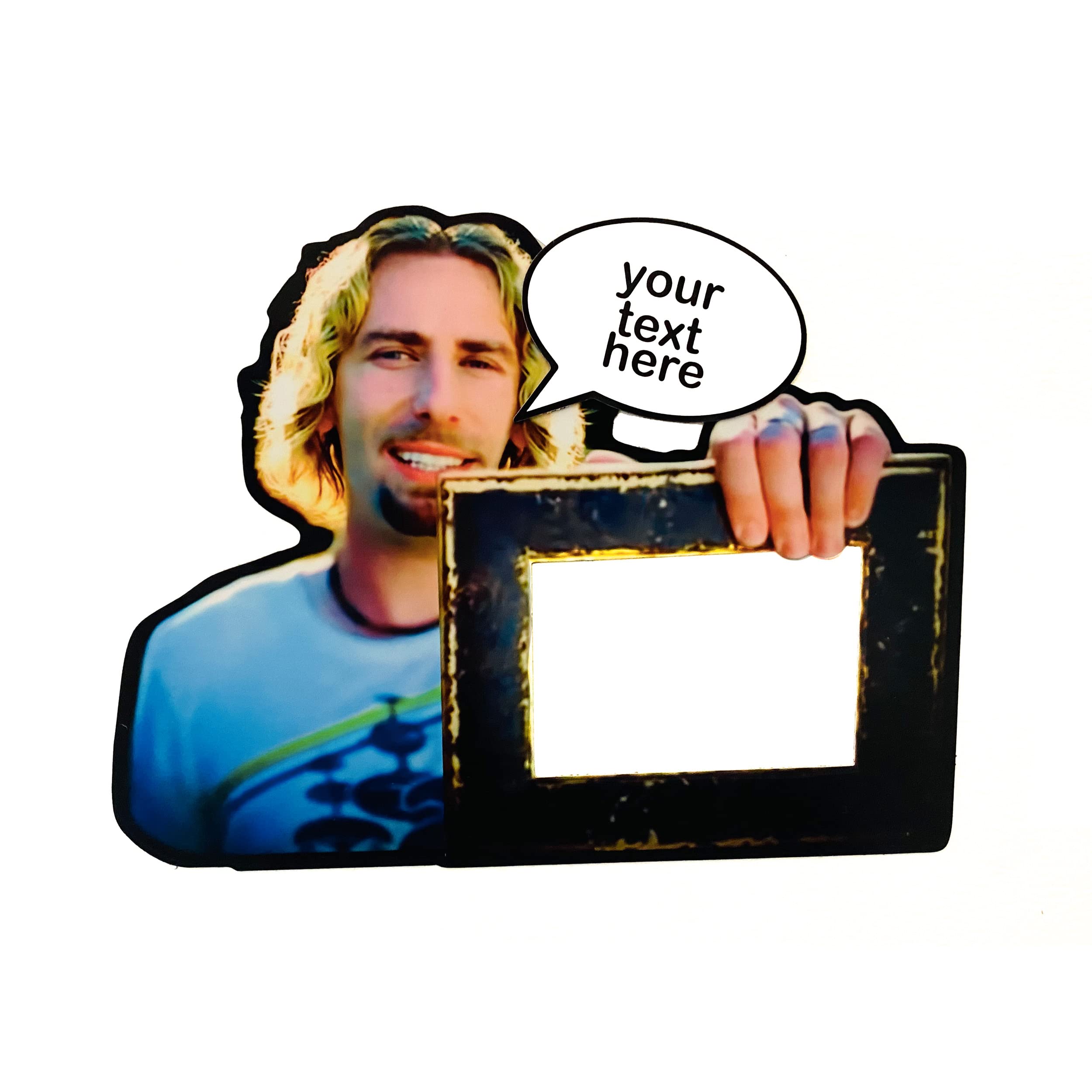 Two-piece magnet frame set with laminate gloss finish and 7.5 x 5in display