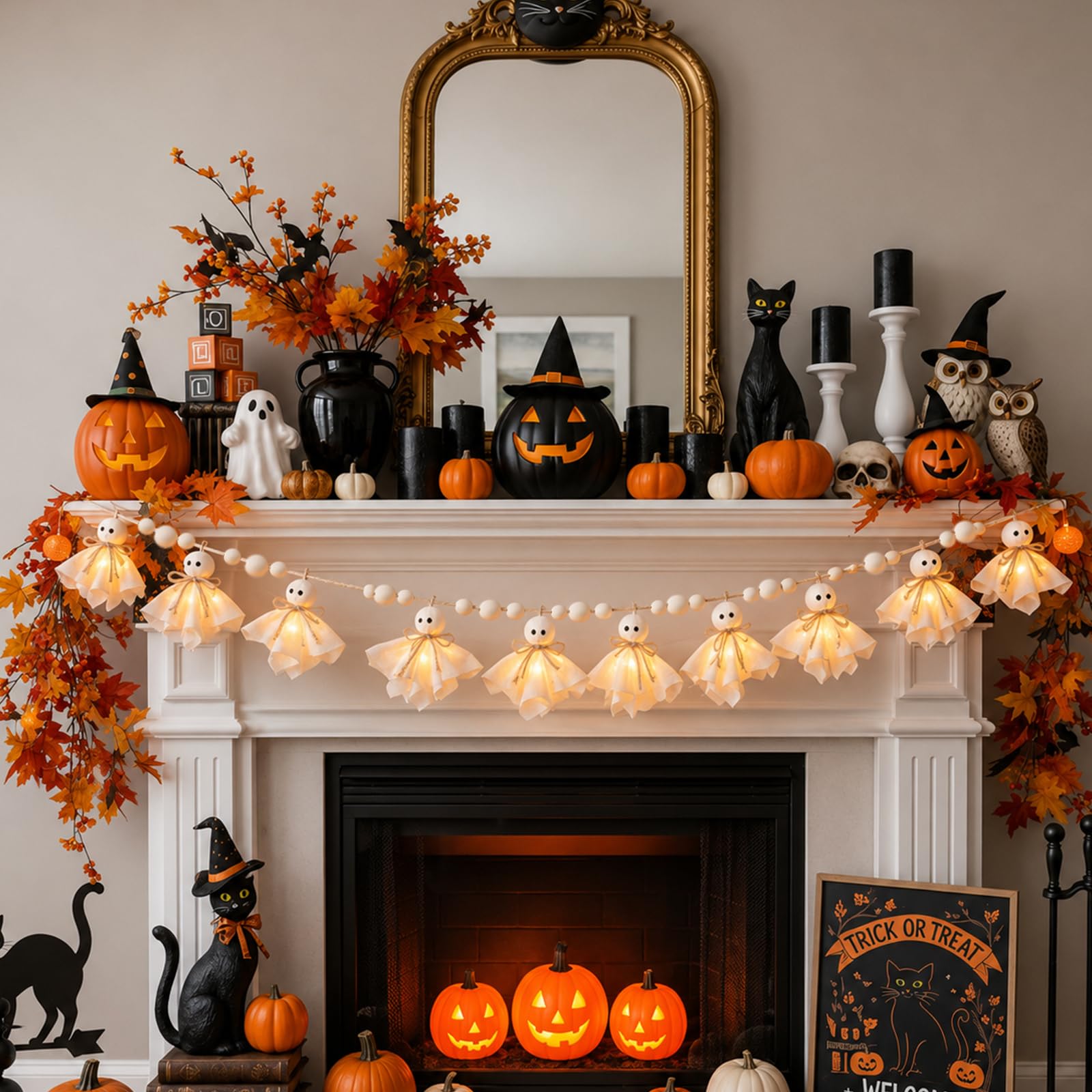Gift idea Halloween decor ghost LED banner
