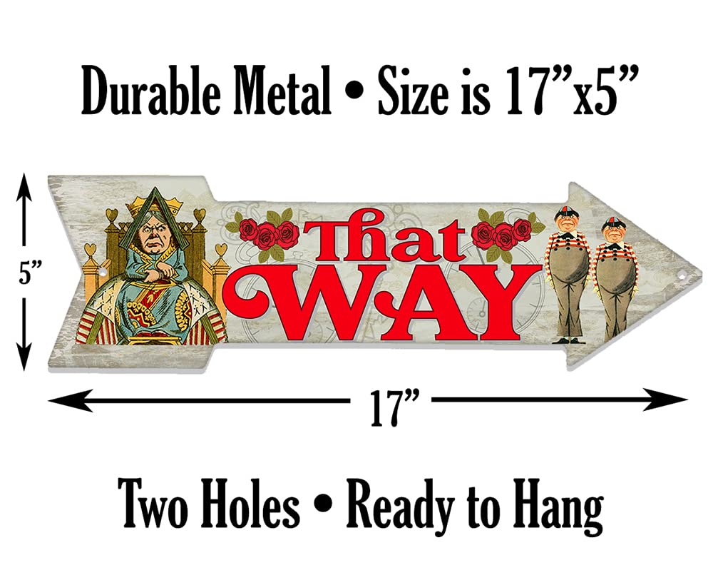 Two screw holes for hanging Alice in Wonderland sign