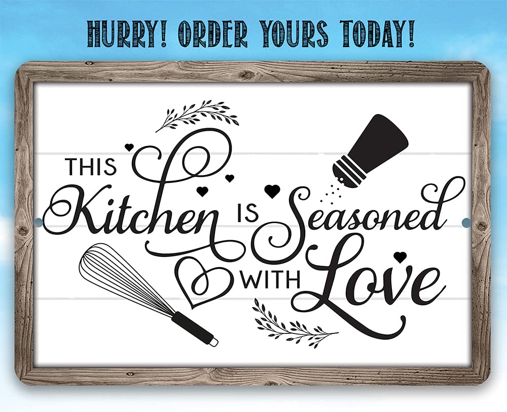 Vintage style kitchen decor metal sign for indoor spaces