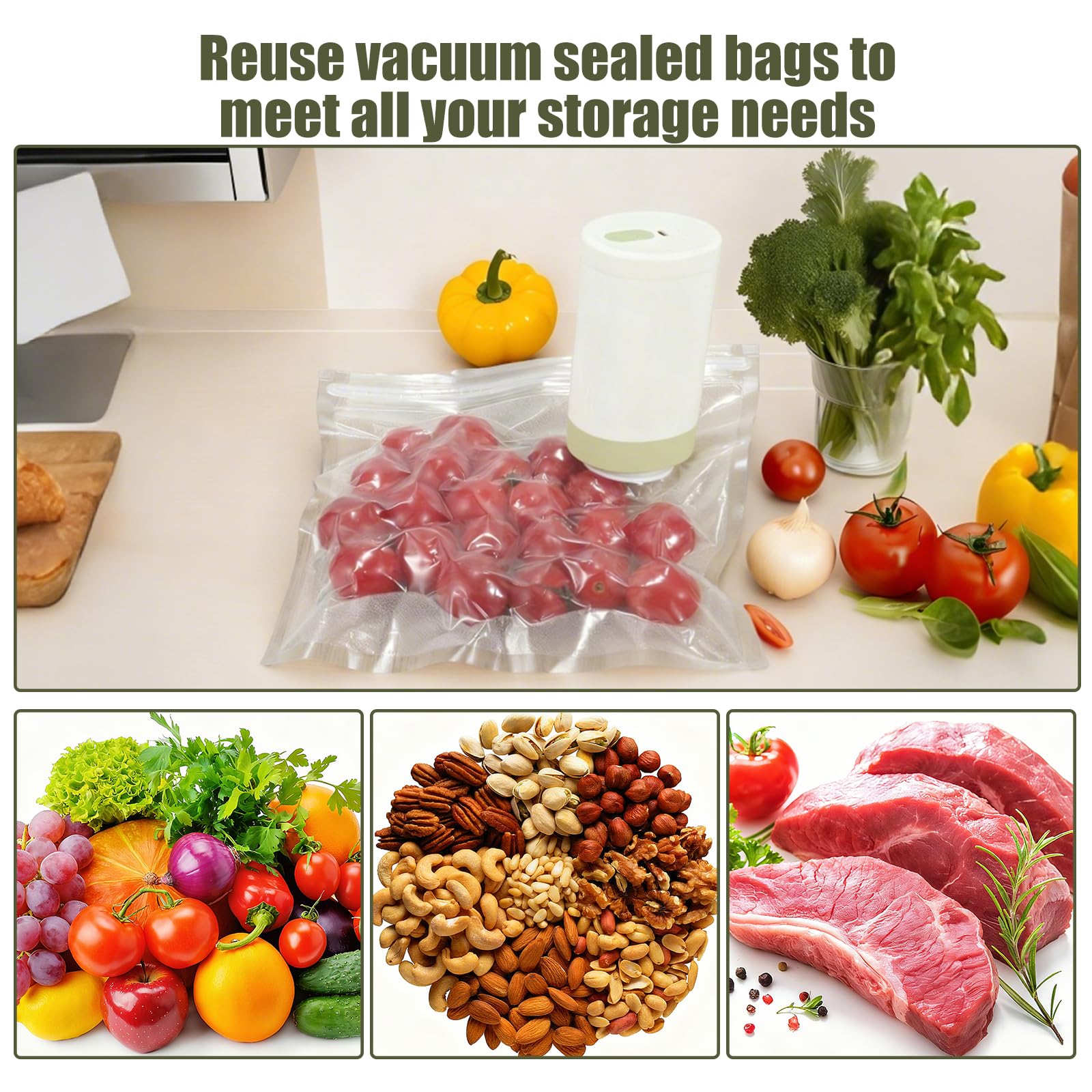 Two-size set with 20 large and 20 small bags