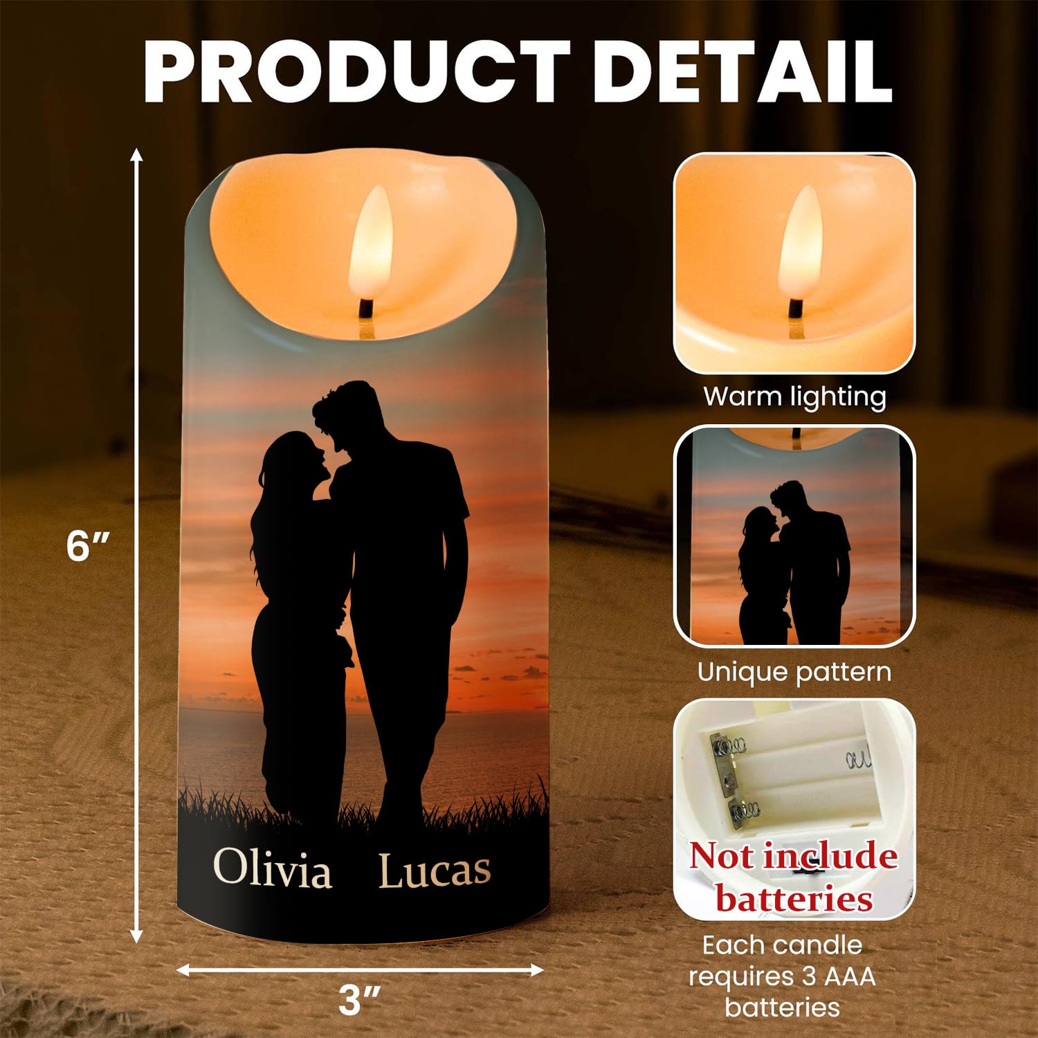Premium plastic LED candle with warm glow