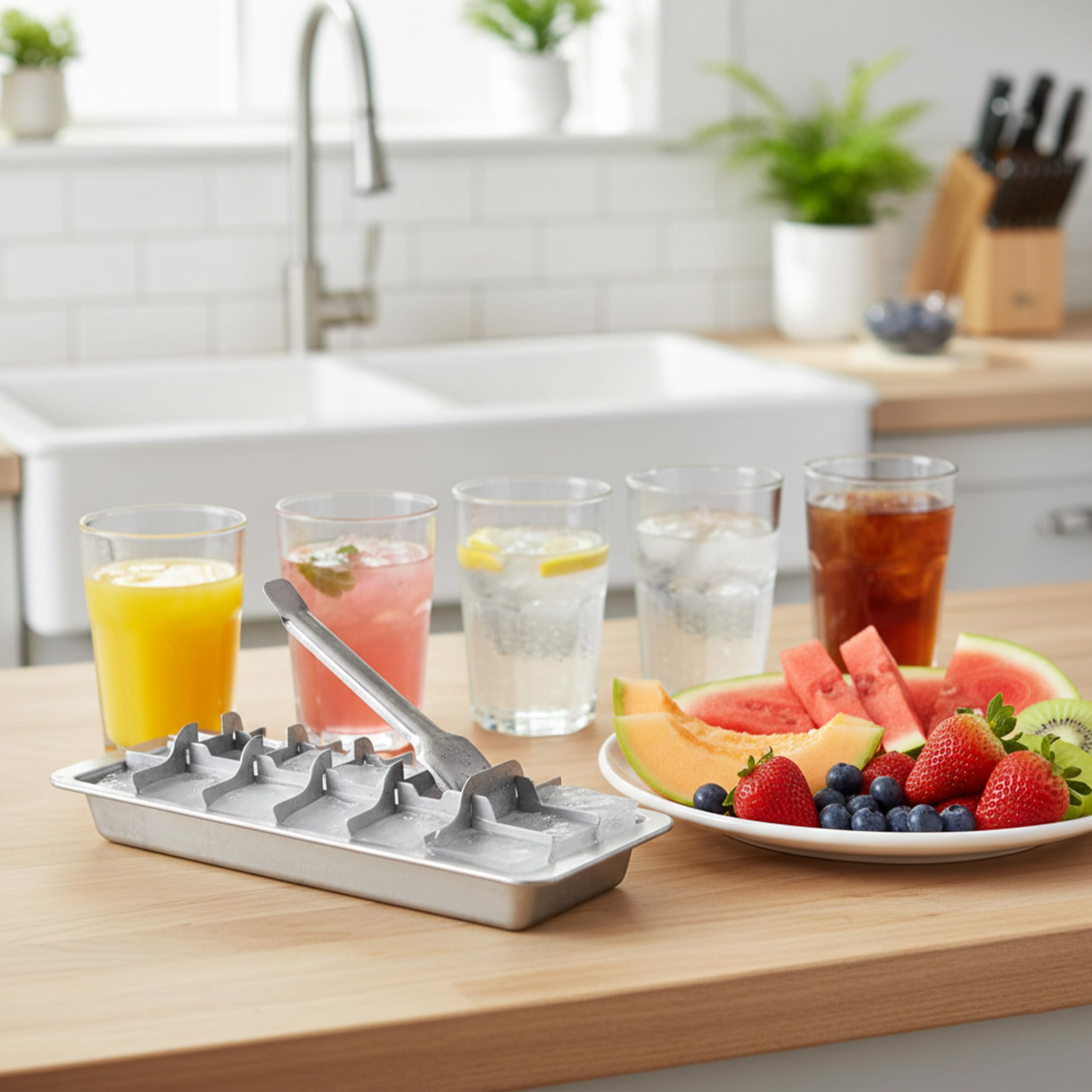 Includes 6 ice clips for easy serving