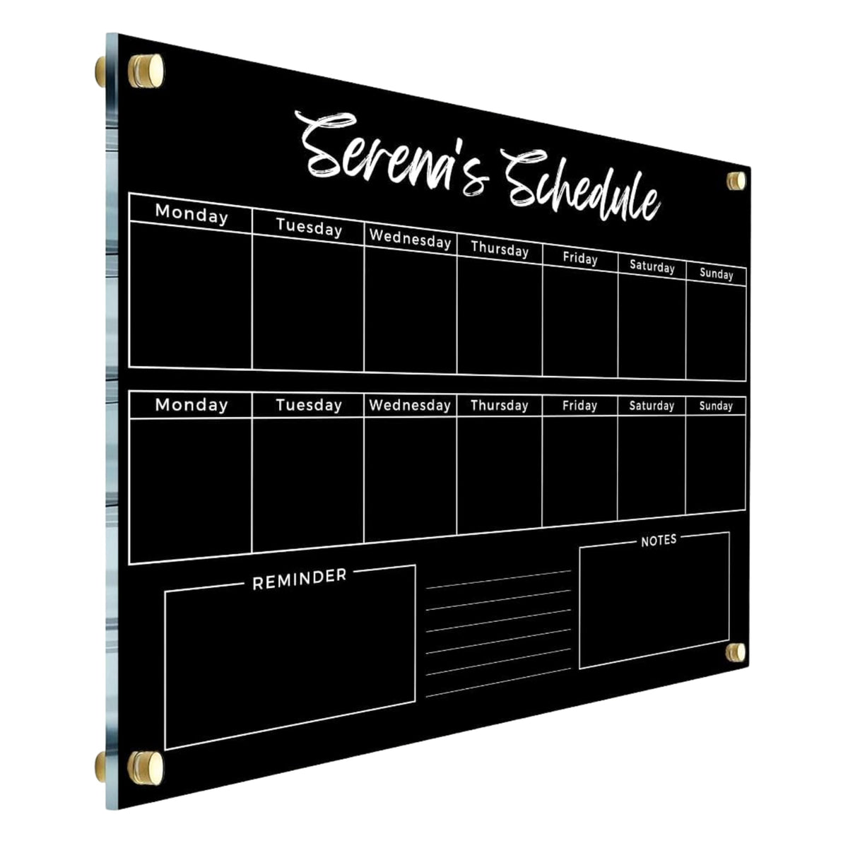 Two Week Planner Acrylic Calendar 2026 front view
