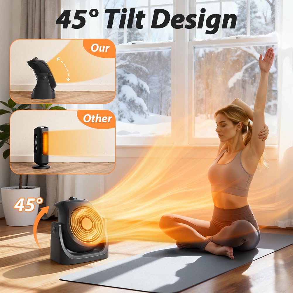Dual wind speeds setting on heater fan combo