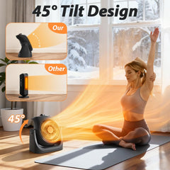 Dual wind speeds setting on heater fan combo