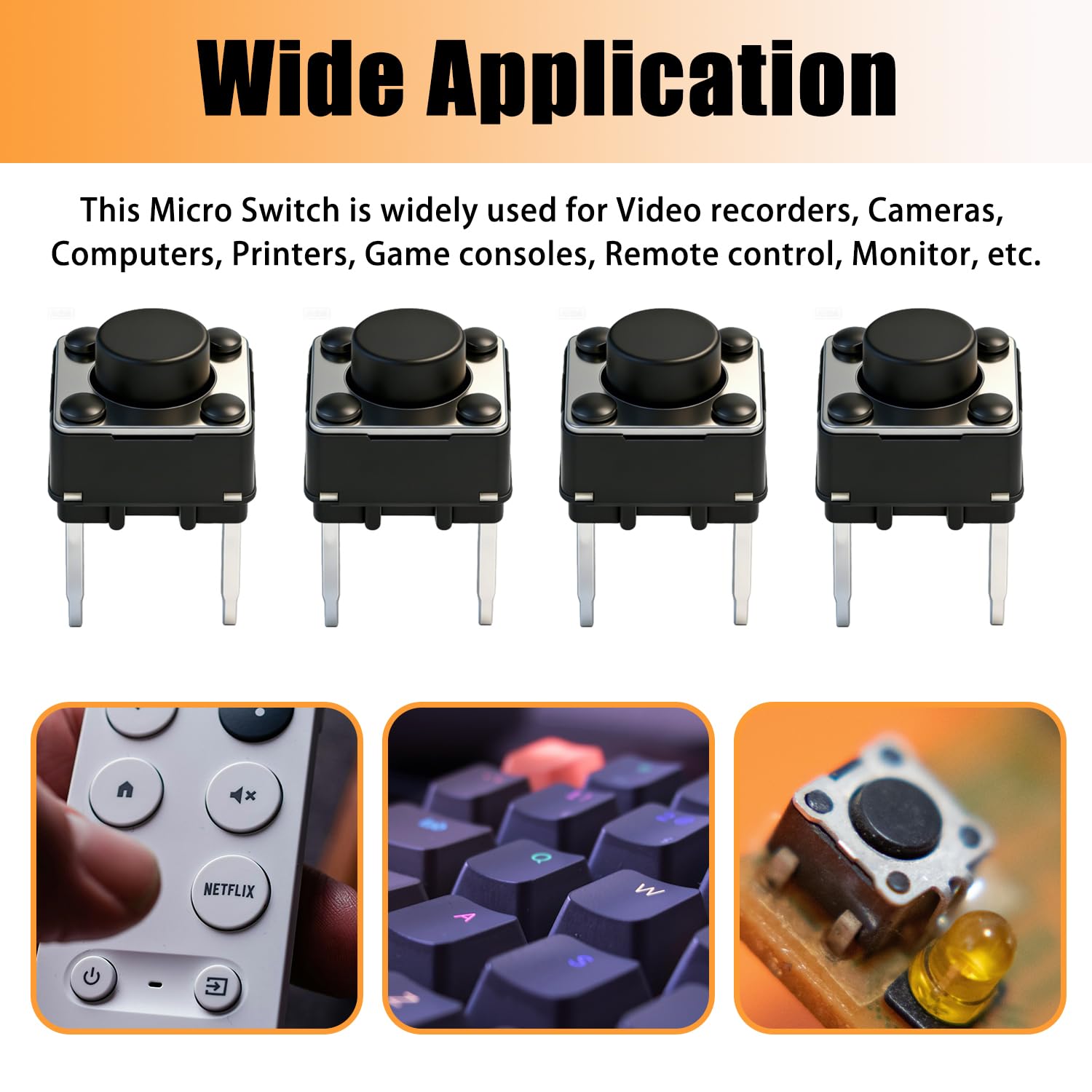 Electronic devices buttons 100 piece pack