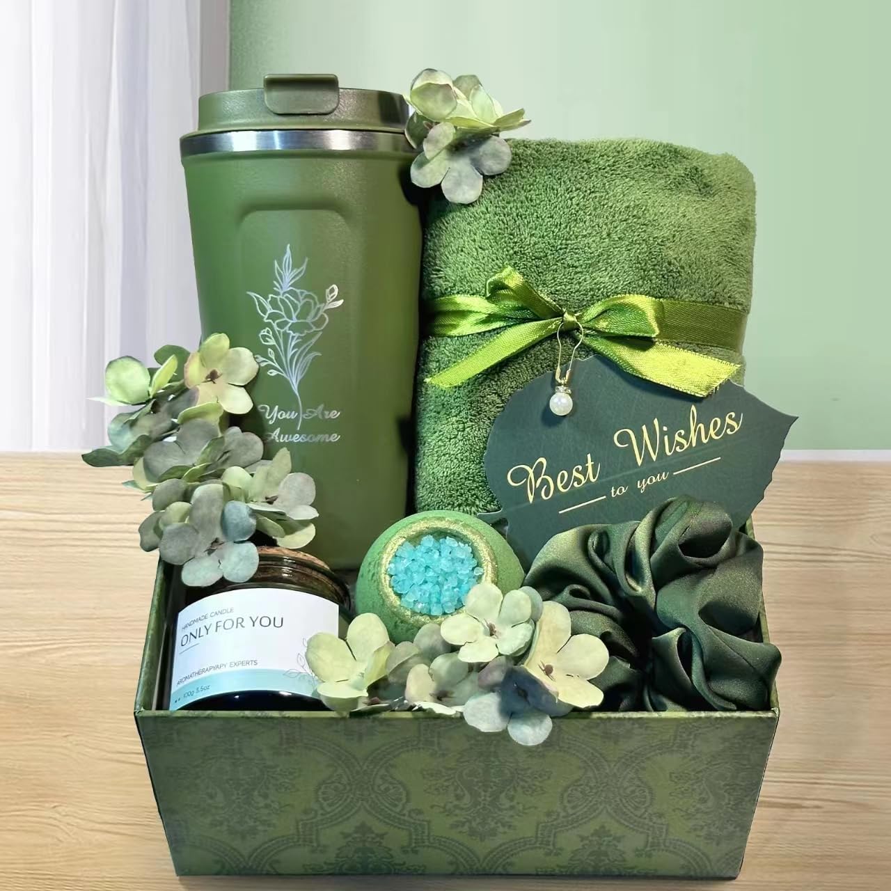 TXBOSWF towel included in spa gift set