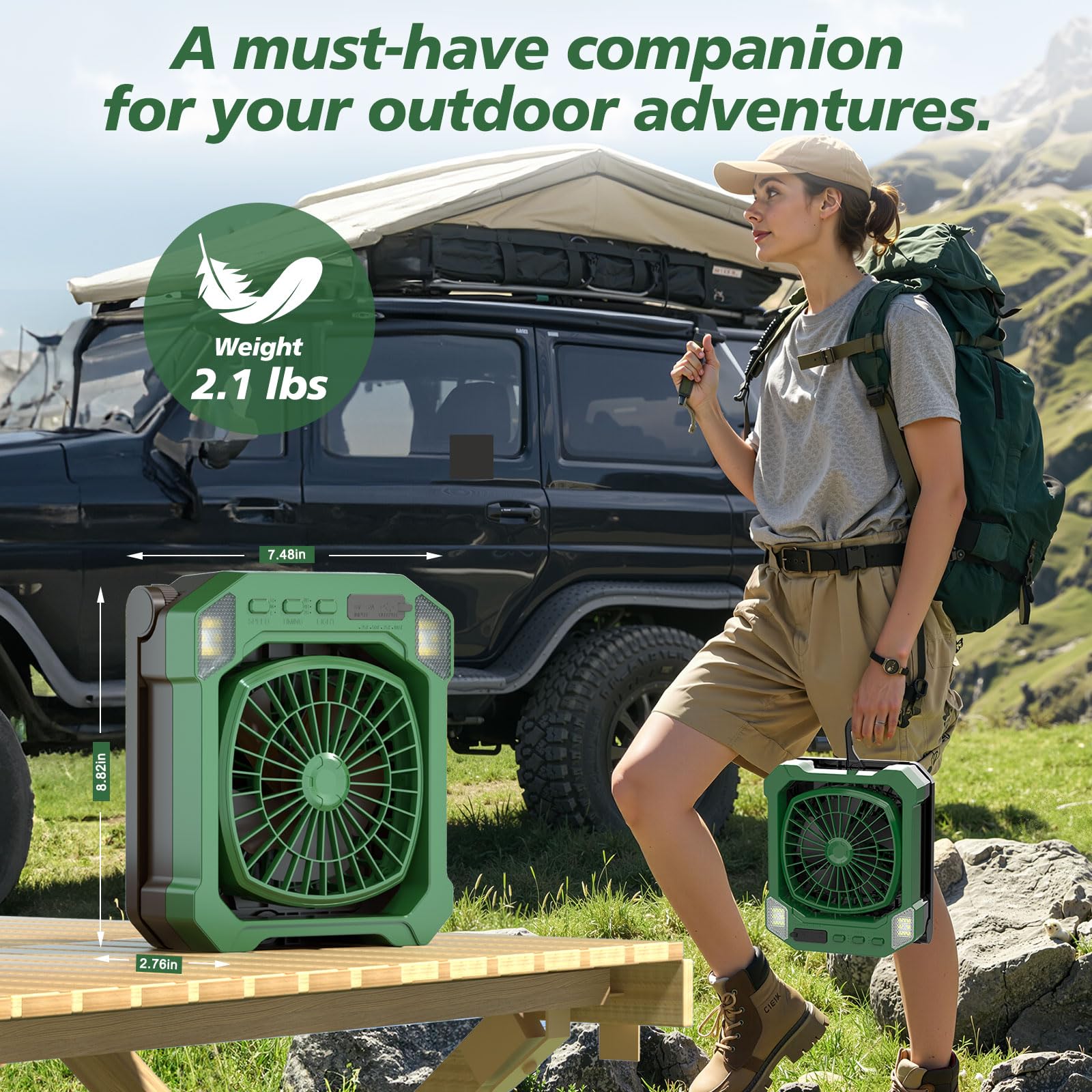 type-C charging camping fan eco friendly