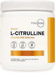 Type Zero L-Citrulline Powder 3000mg per serving label