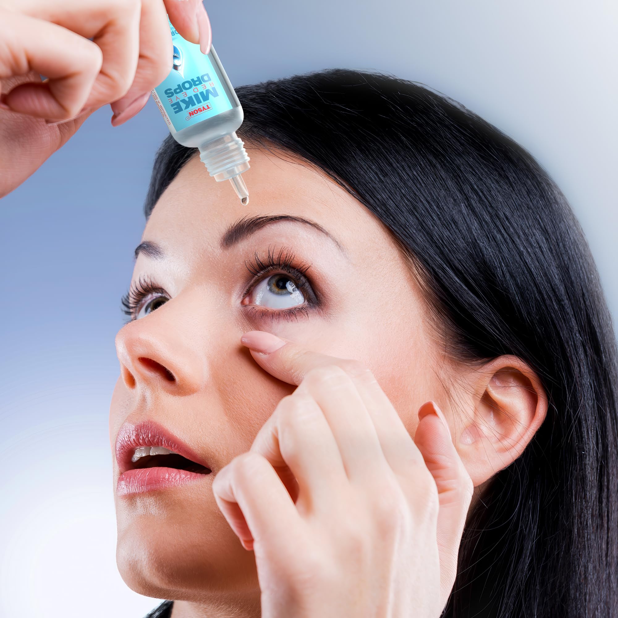 Easy application of Tyson 2.0 Red Eye Drops with precision tip