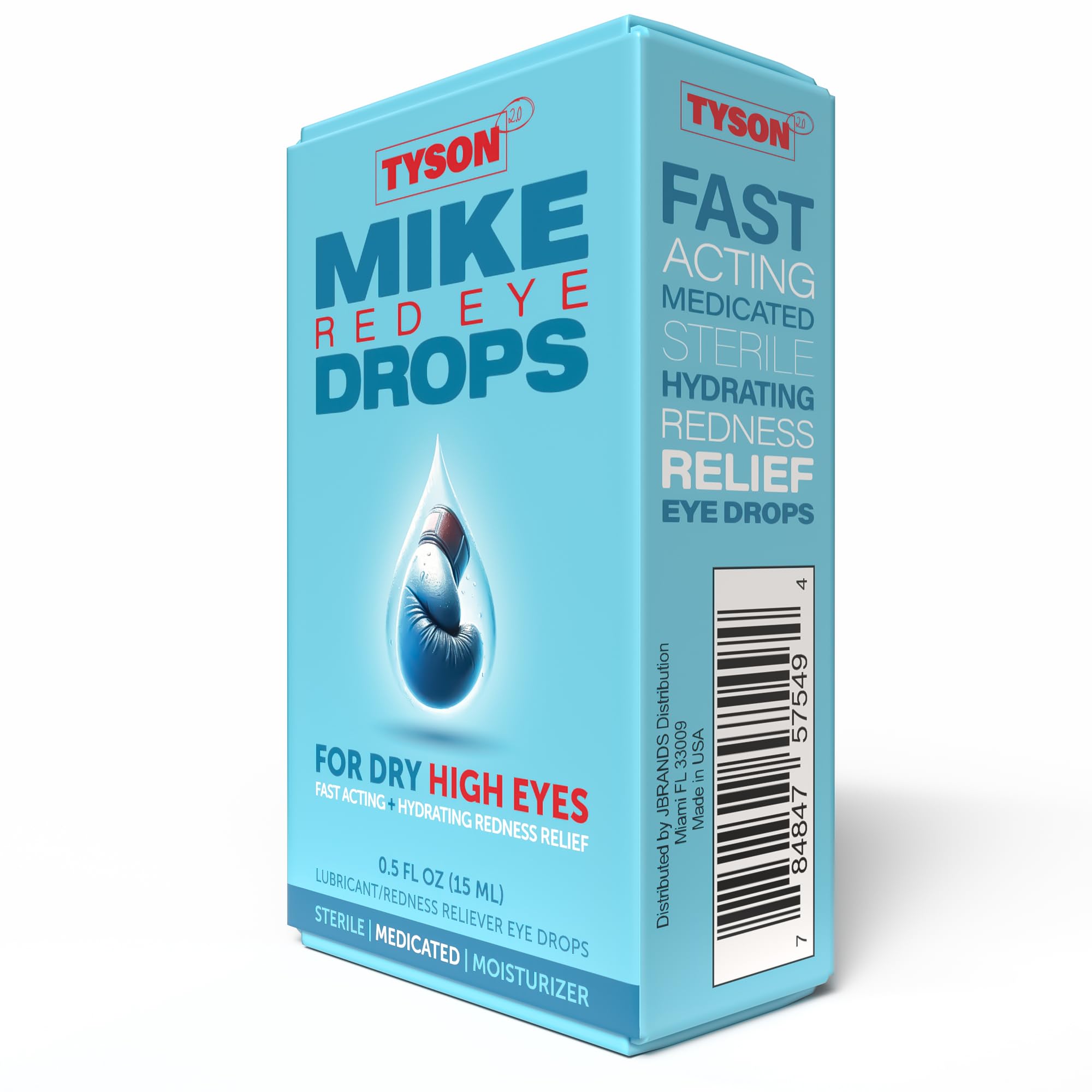 On-the-go Tyson 2.0 Mike Red Eye Drops packaging