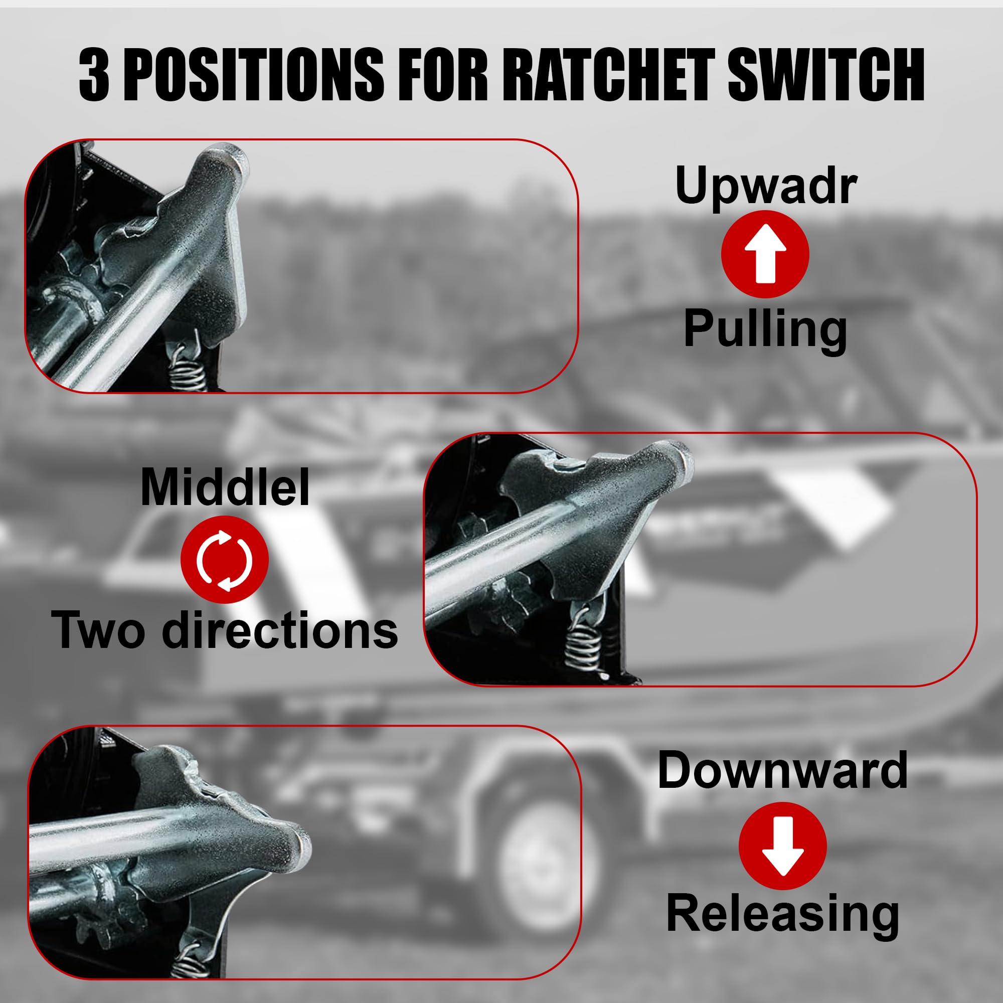 Zinc-black plated finish resists rust on TYT winch