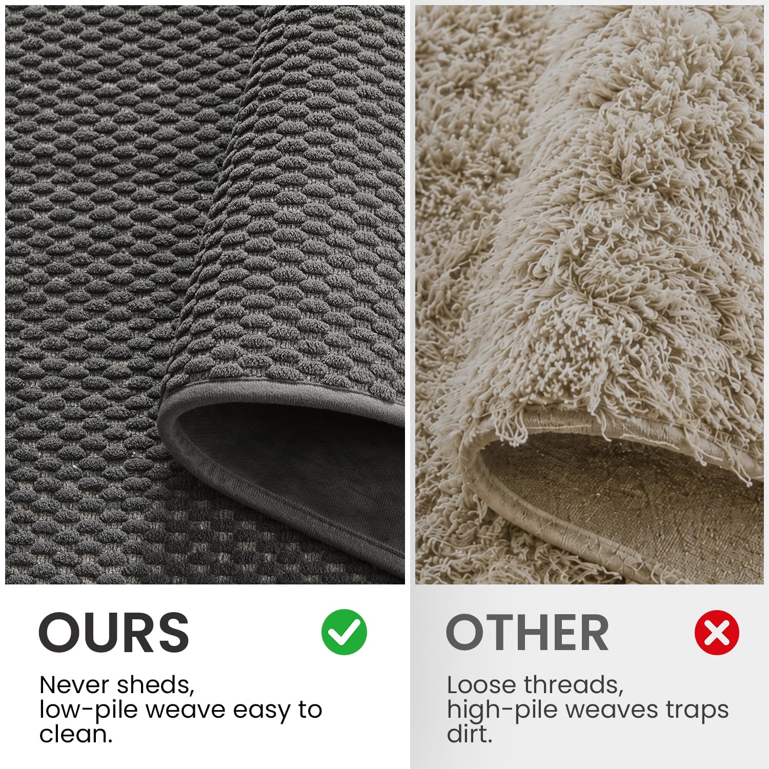 Low profile TYUU bath mat design