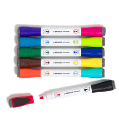 U Brands dry erase markers six pack with eraser caps