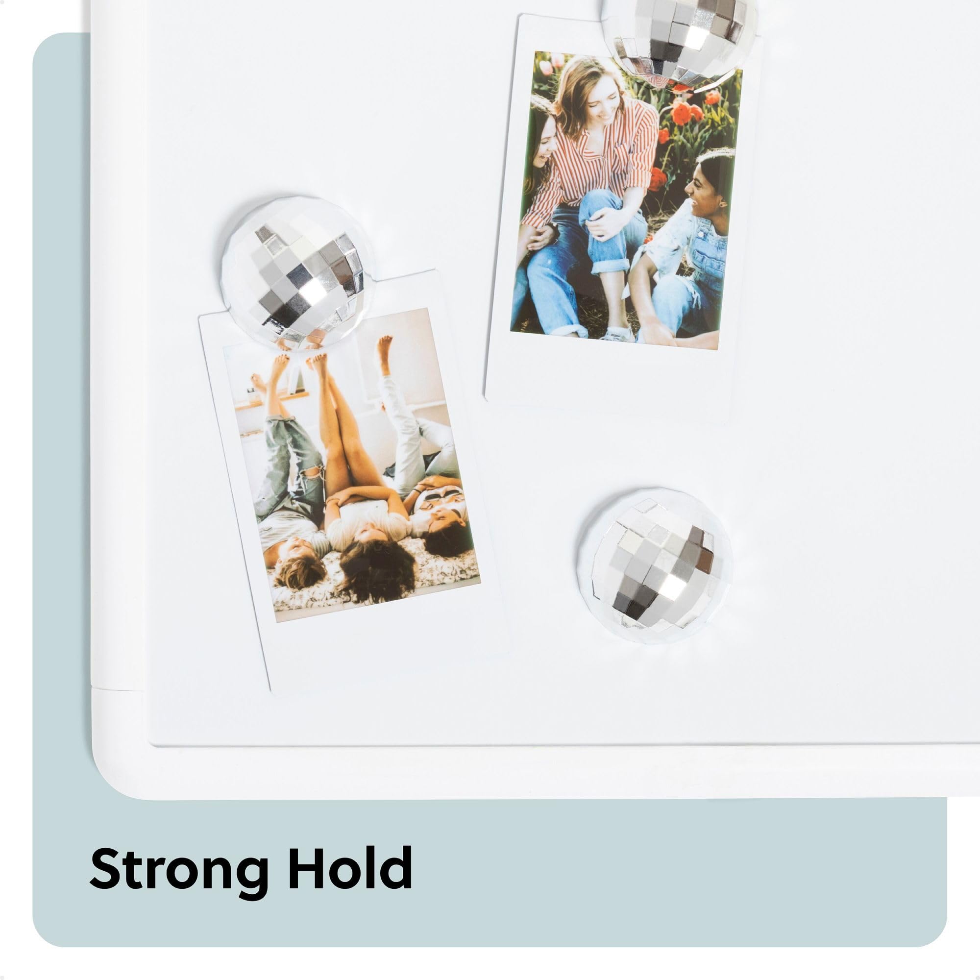 Three disco ball magnets for lockers on metal surface
