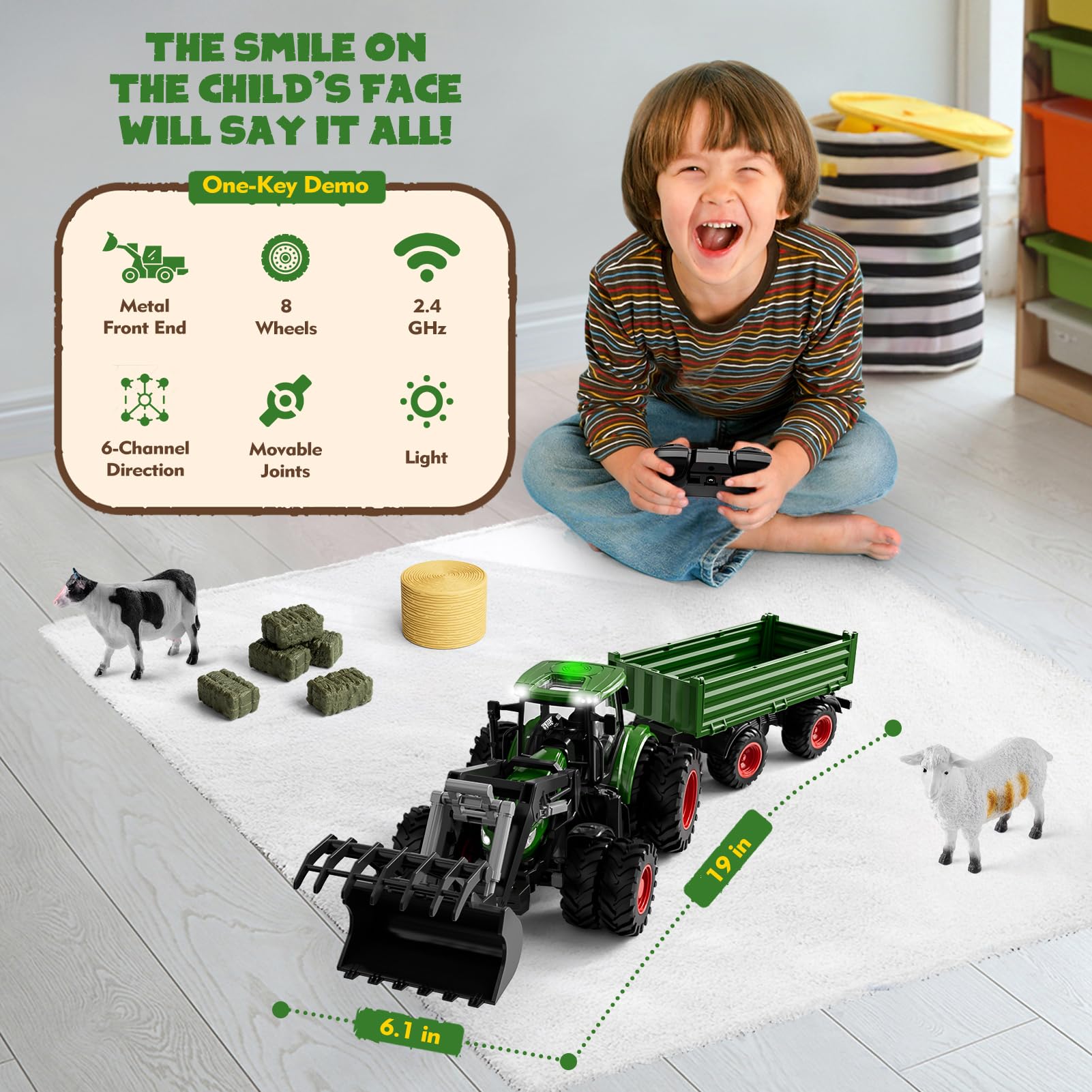 Uarzt 1:24 scale RC tractor with trailer