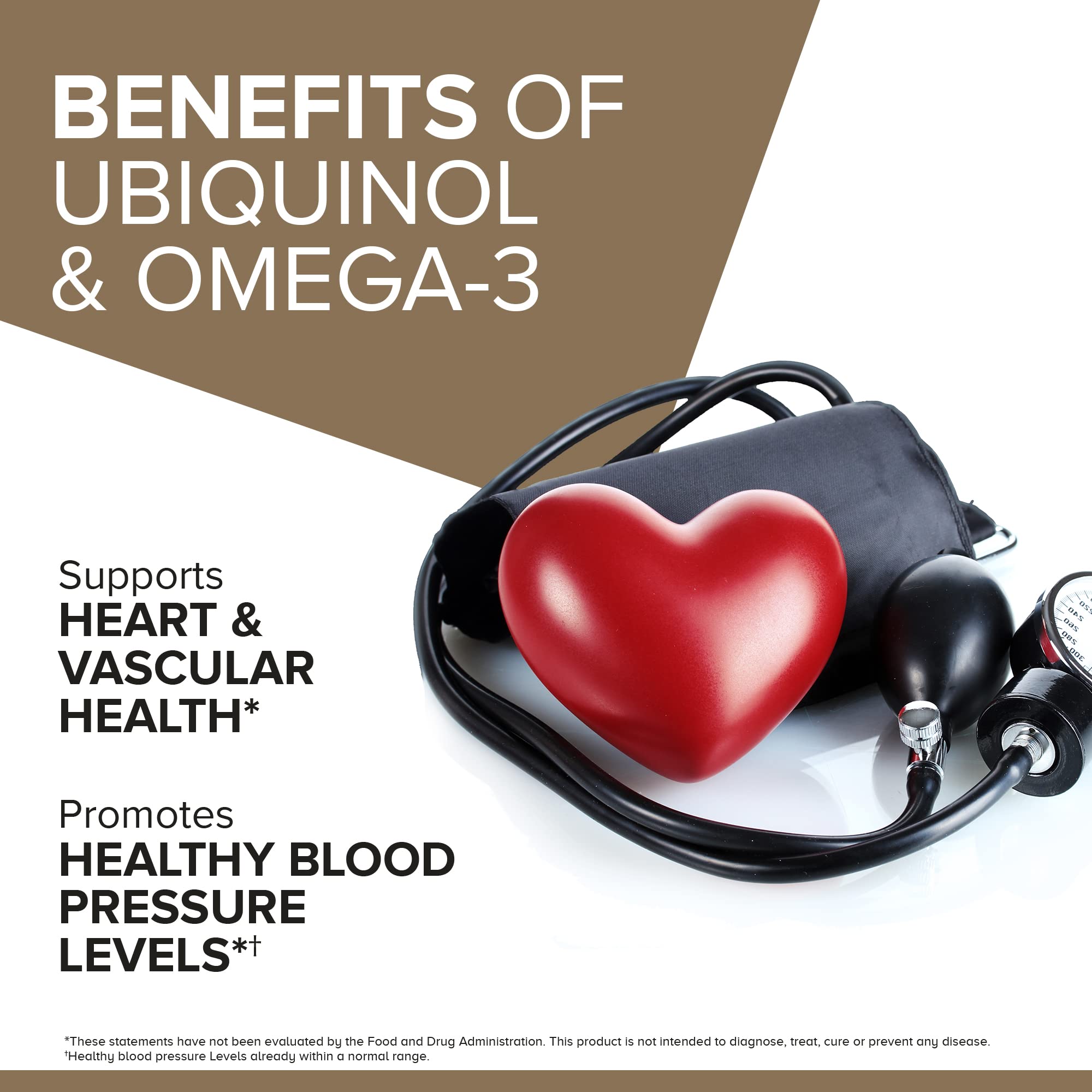 Qunol heart health supplement Ubiquinol Omega-3 90ct label