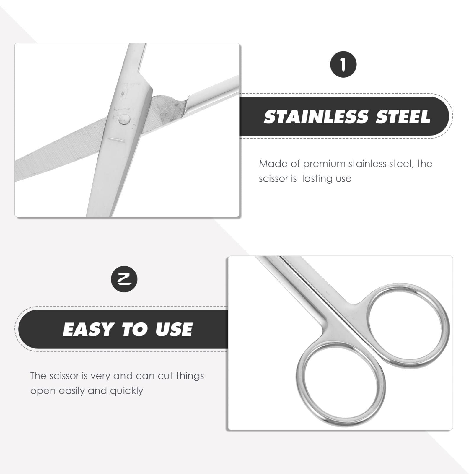 Stainless steel surgical scissors for hospital use