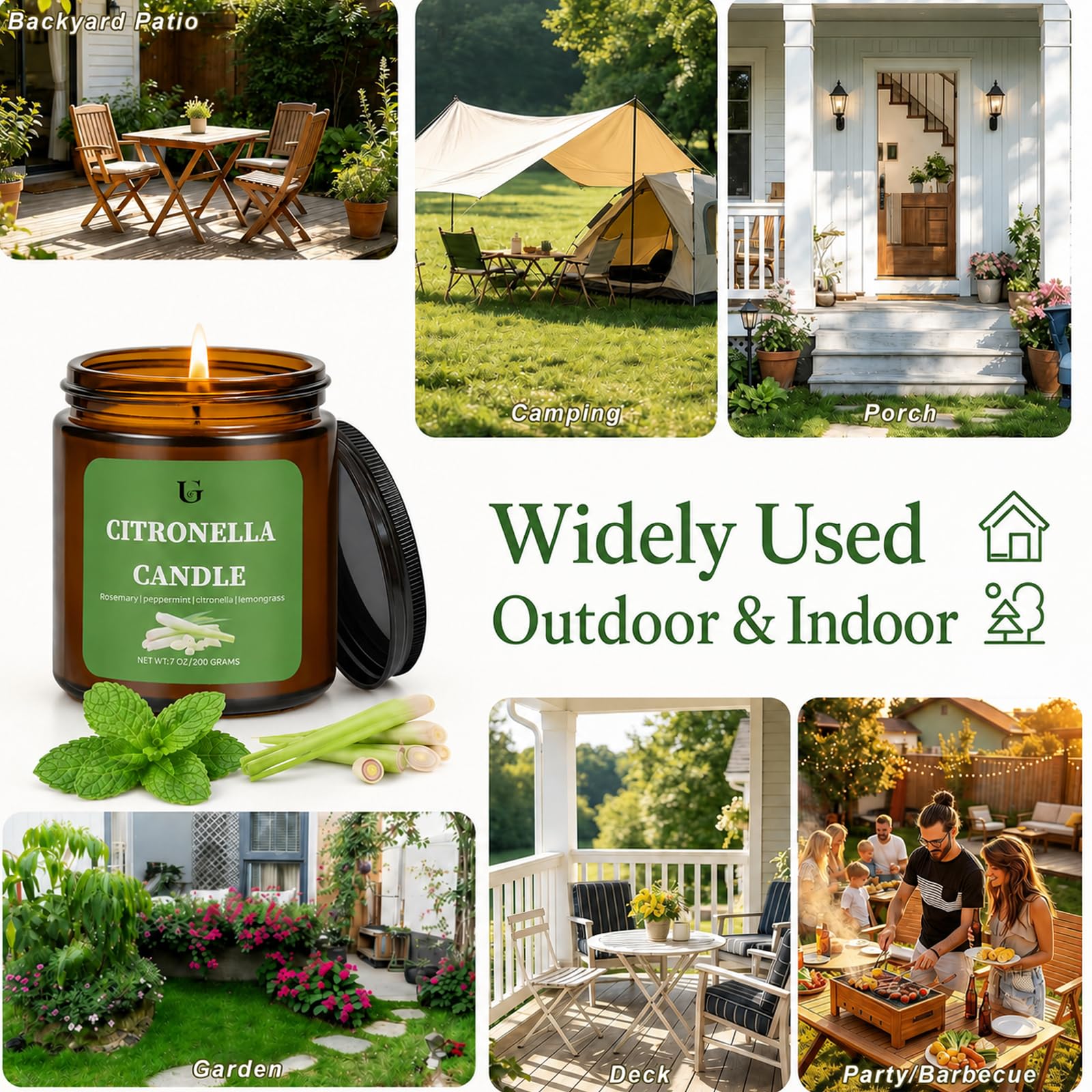 Soy wax citronella candle suitable for family spaces