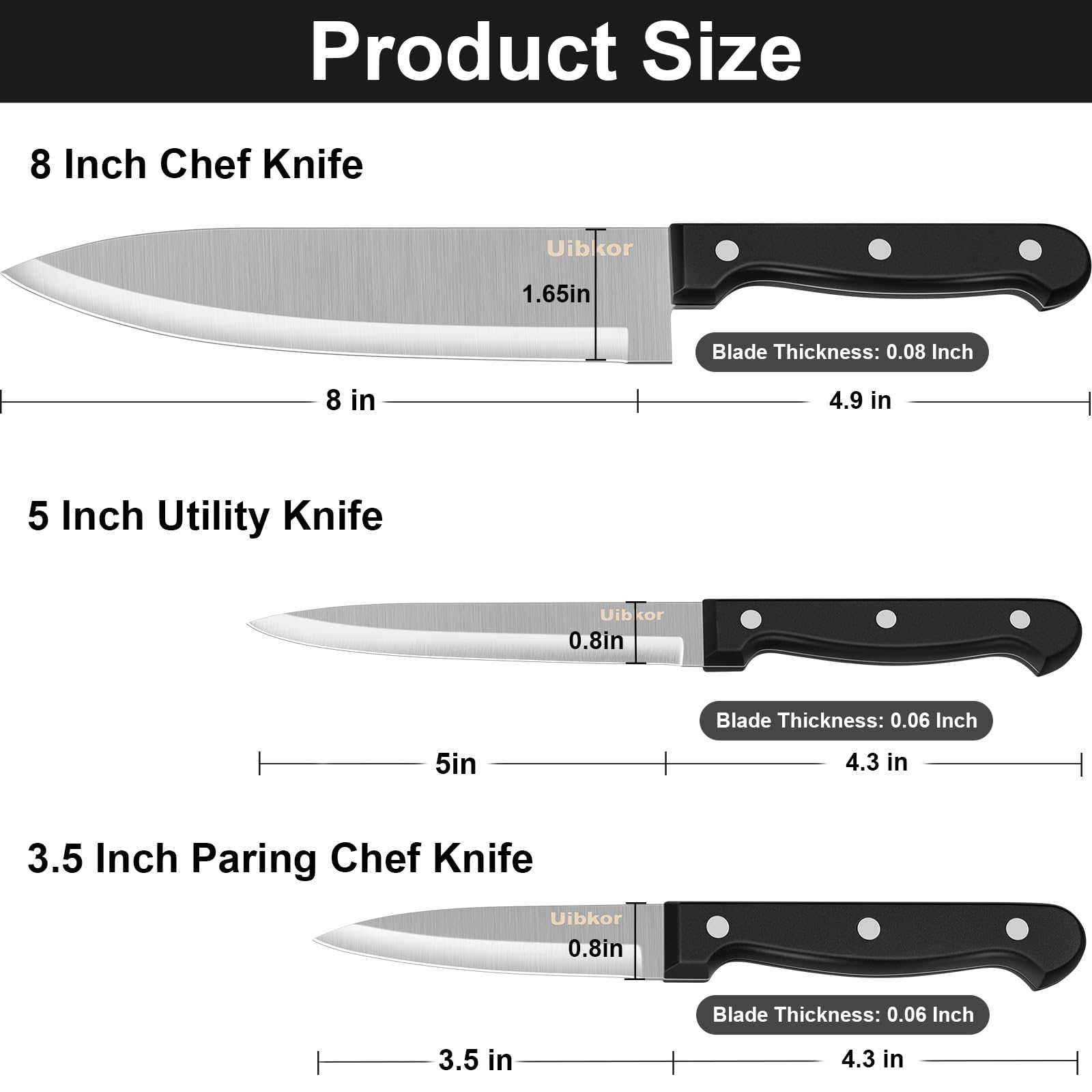 3.5 inch paring knife included in Uibkor set