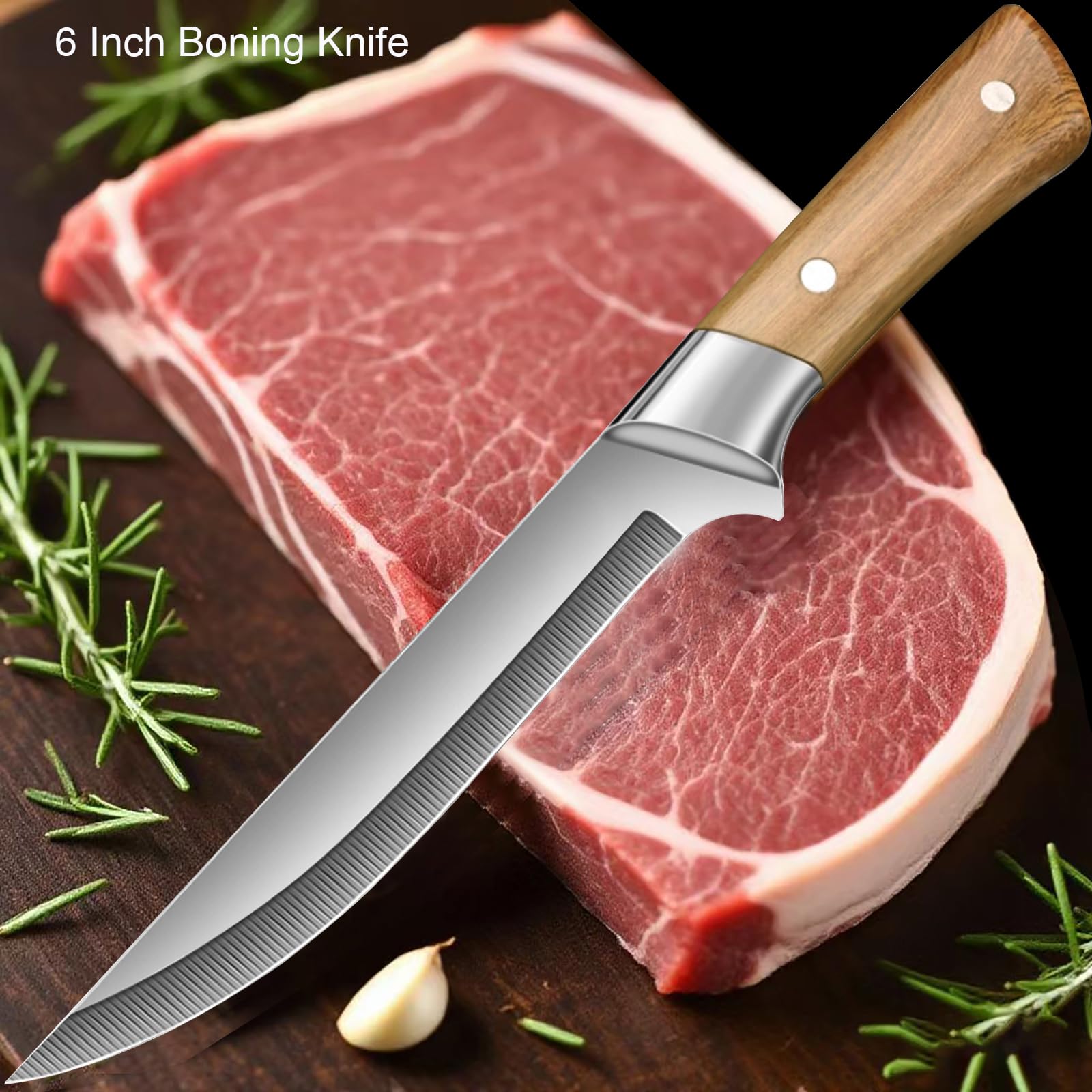 Close up of razor edge on Uibkor boning knife