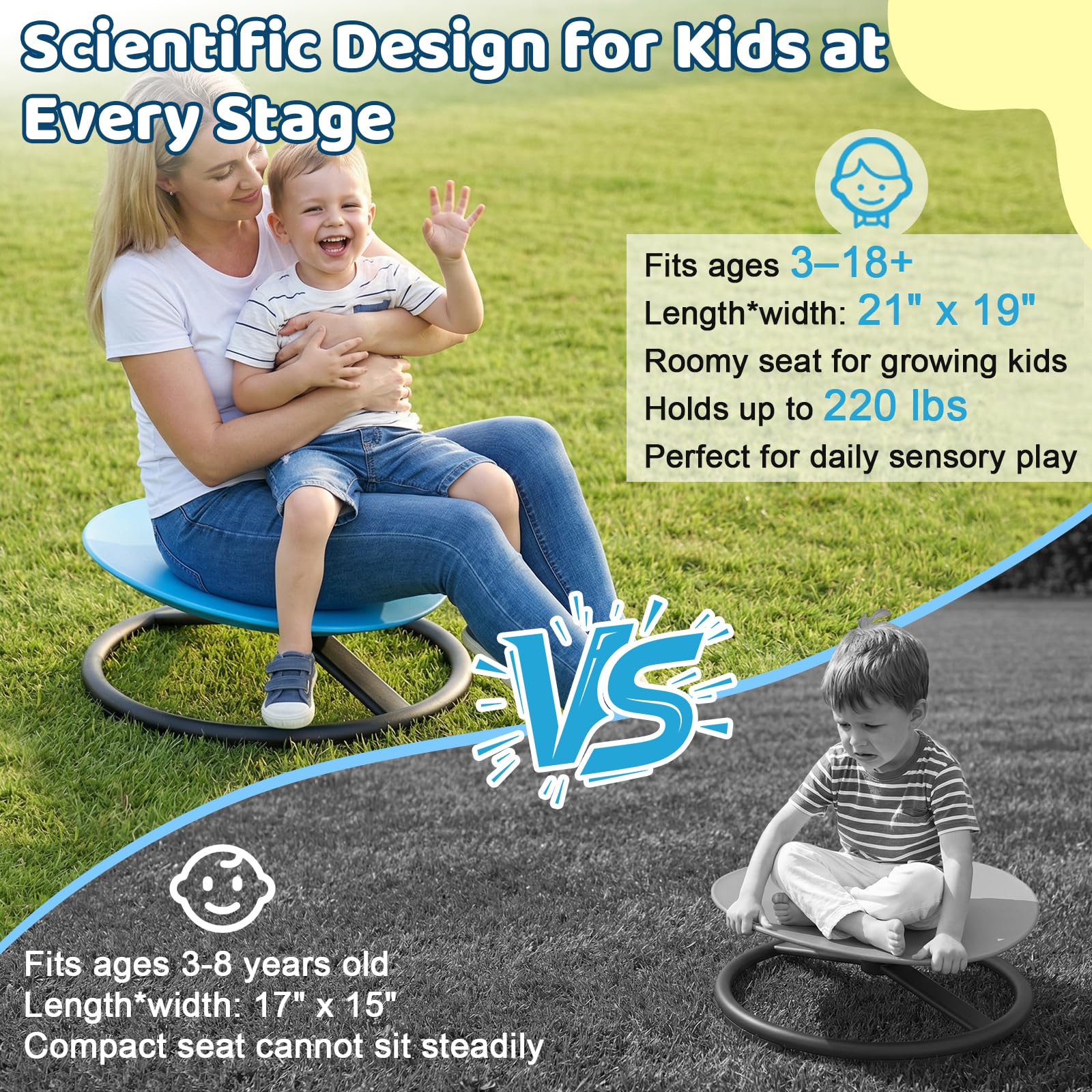 Multi-position spinning chair sit kneel lie usage scenarios