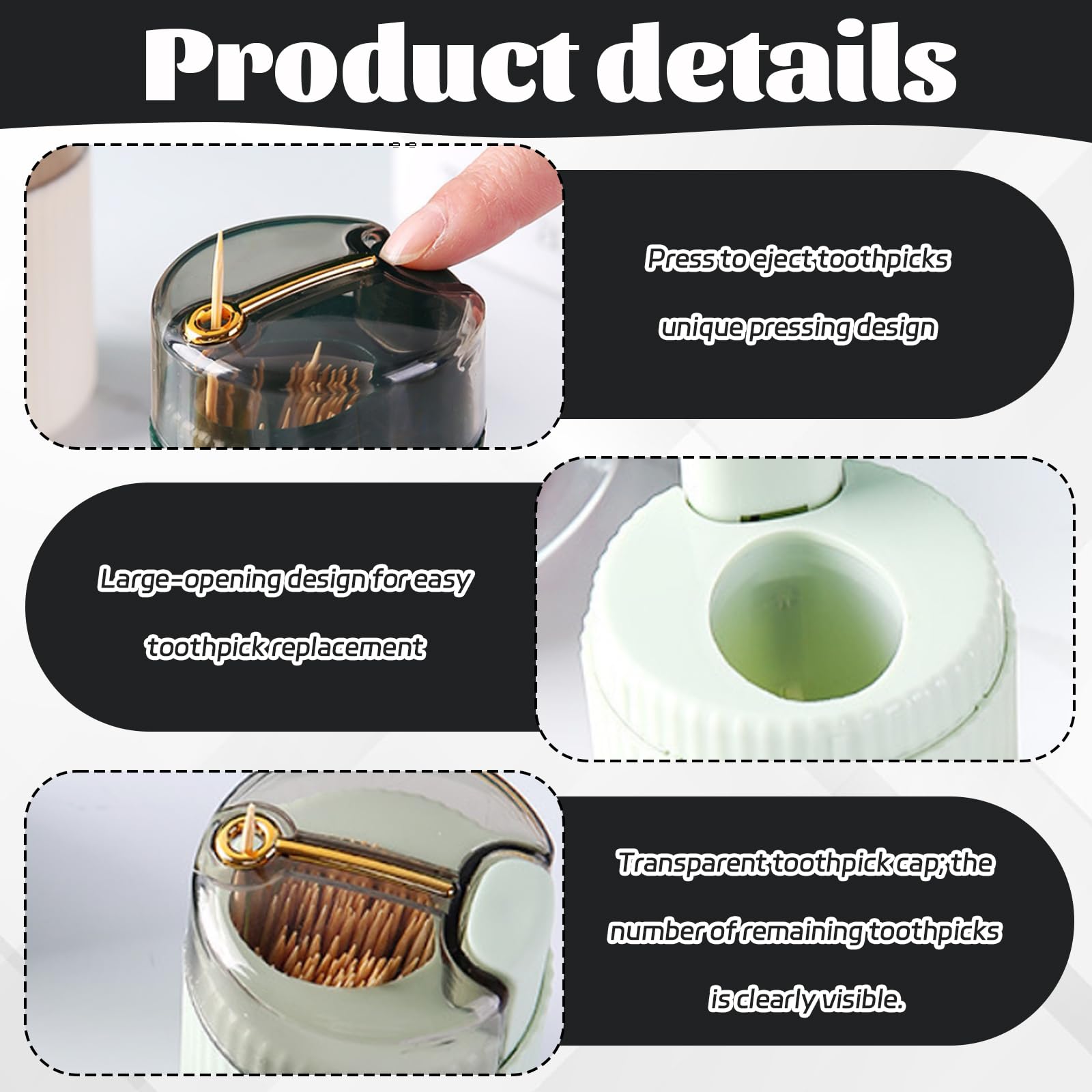 Durable material construction of Ujukoxc toothpick dispensers