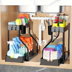 Bottom pull-out design under sink organizer