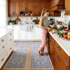 UKISS Boho washable kitchen rug set of 3 image showing three mat sizes