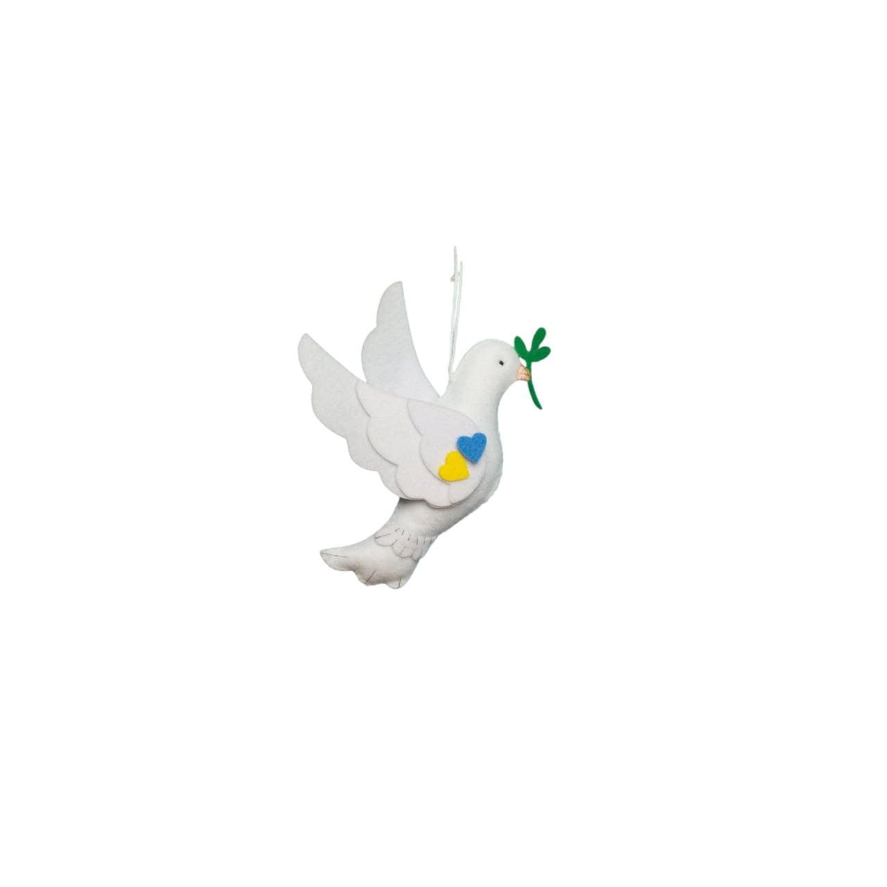 Peace Dove felt ornament from Ukraine Ornaments with hanging loop
